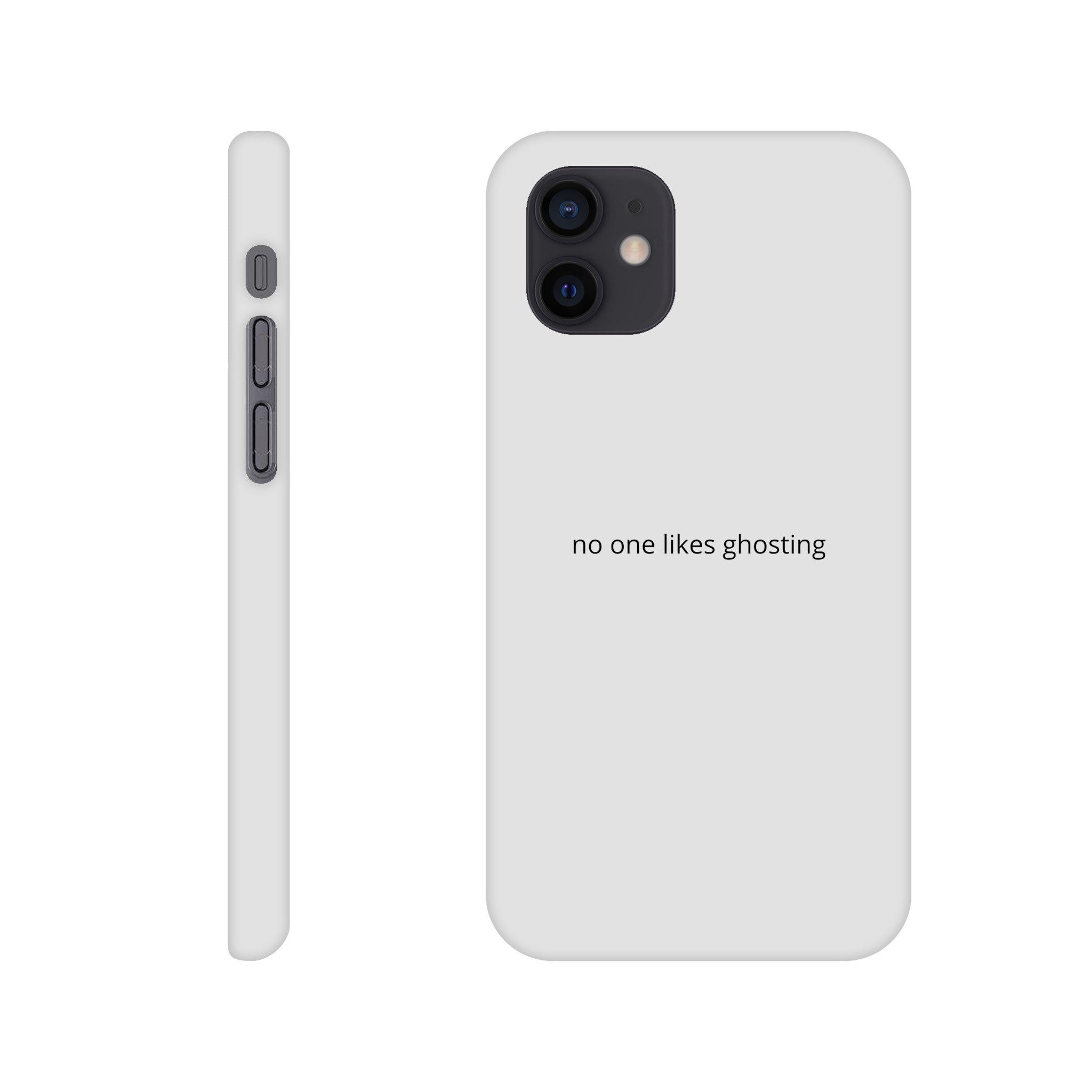 SJOYCE phone case with "no one likes ghosting" print, durable material, designed for smartphone protection and style.