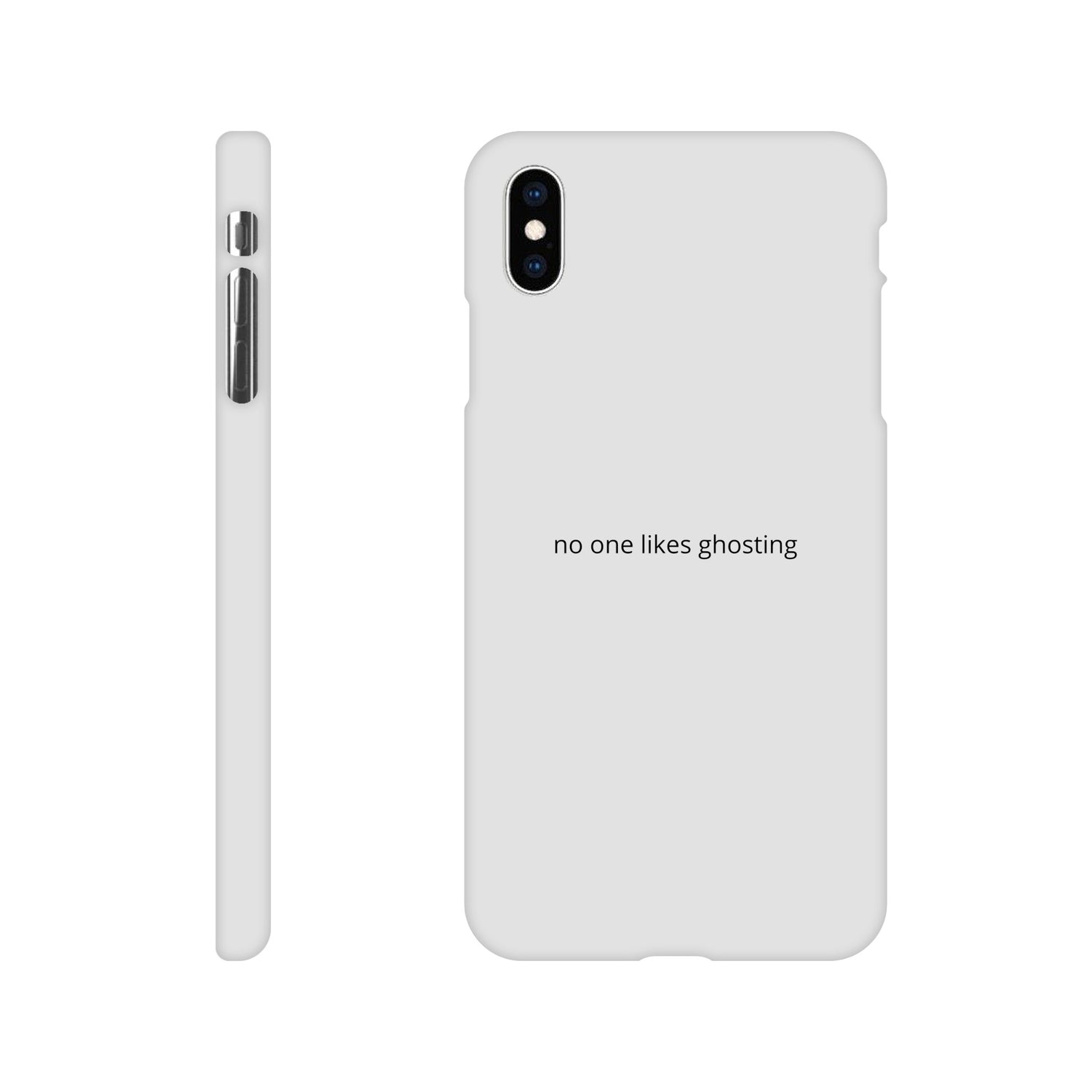 SJOYCE phone case with "No One Likes Ghosting" print in durable material, designed to protect and personalize your smartphone.