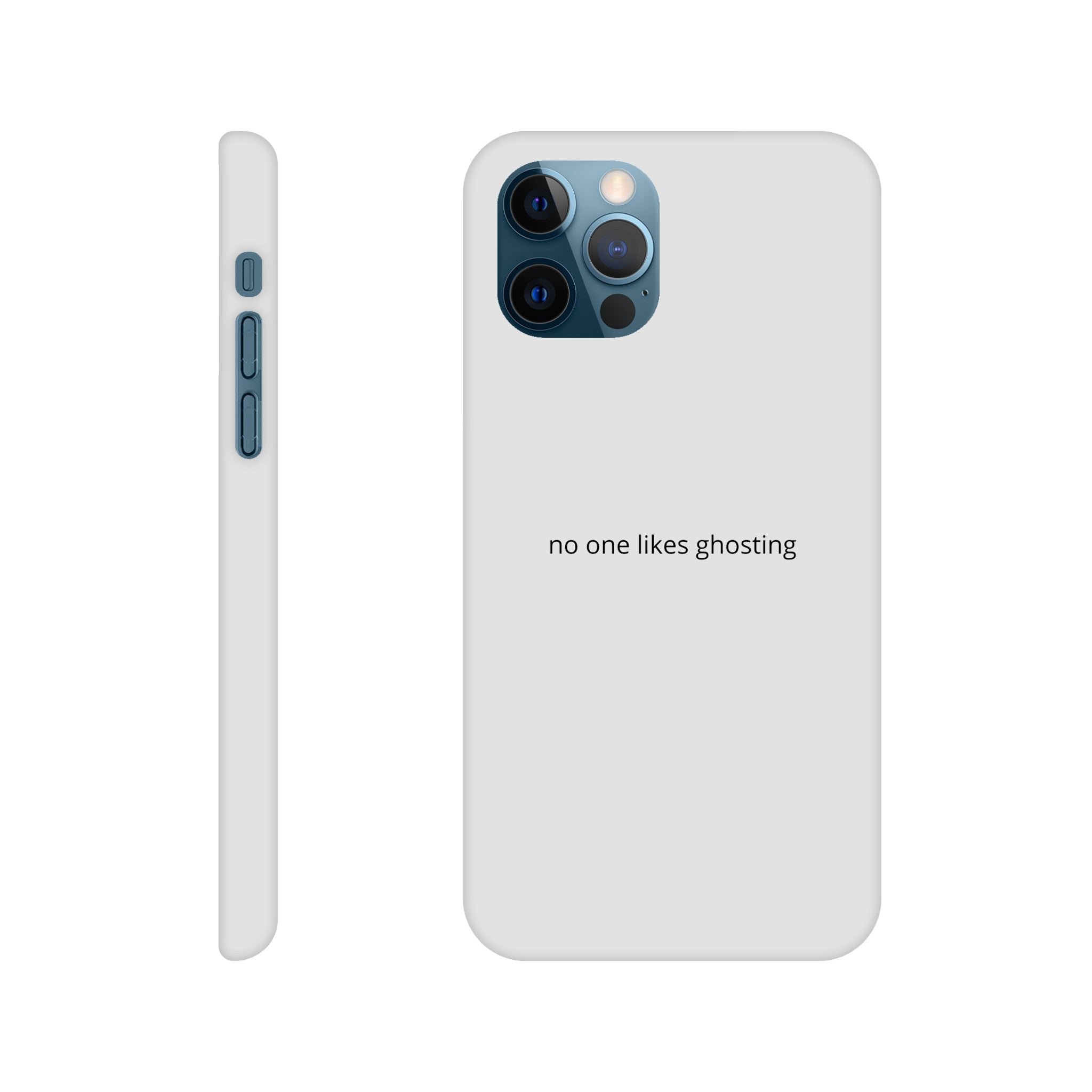 SJOYCE phone case with "no one likes ghosting" print, durable material, protective cover for smartphone, casual and stylish design