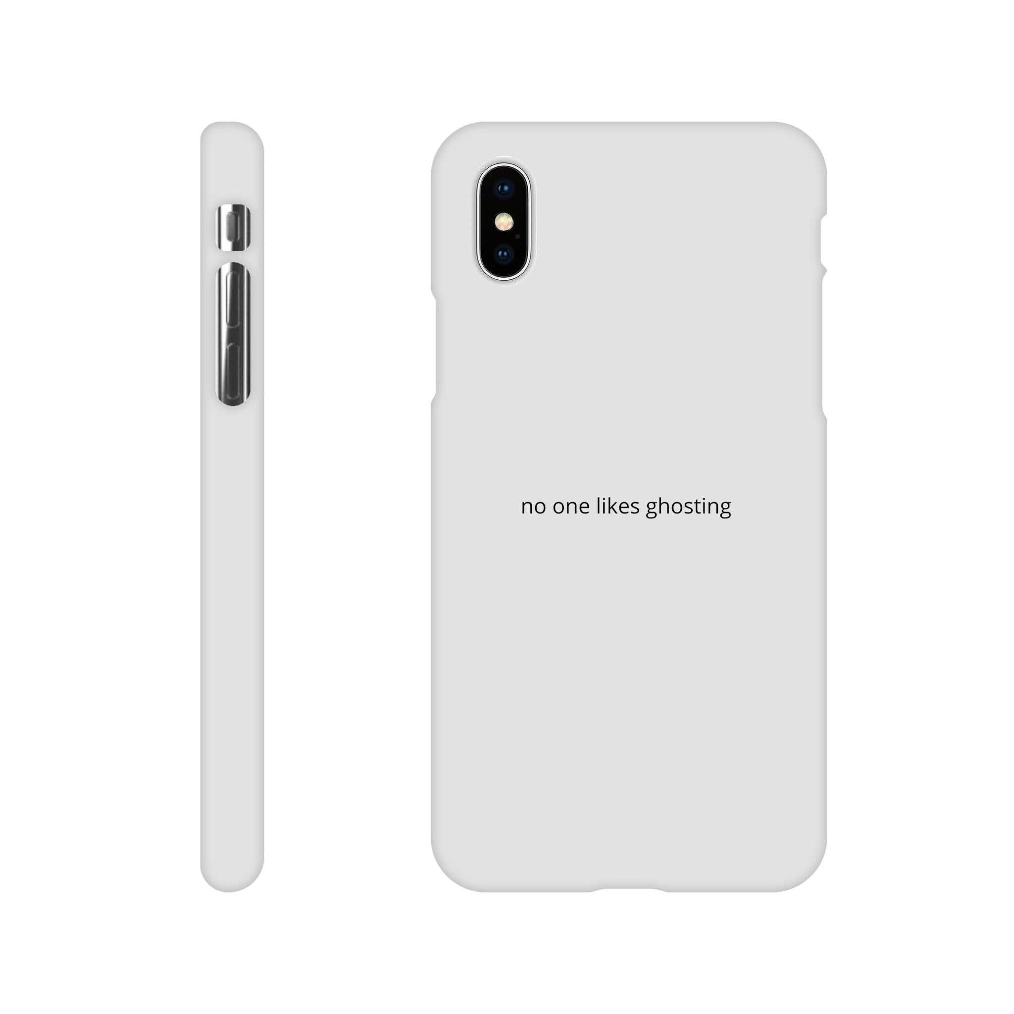 SJOYCE phone case with "No One Likes Ghosting" print, durable material, designed to protect and style your smartphone.