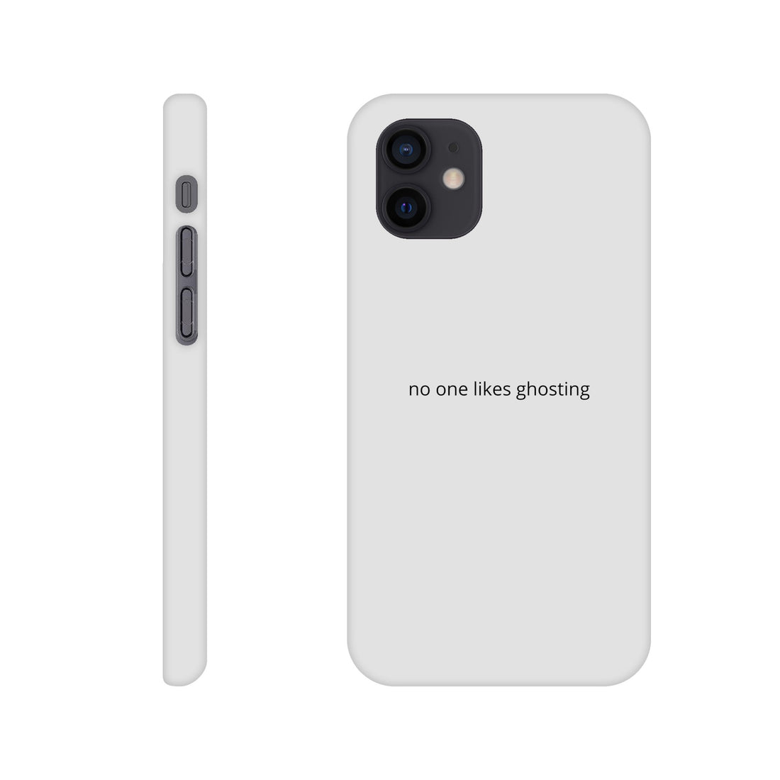 SJOYCE phone case with "no one likes ghosting" print, durable material, designed for smartphone protection and style.