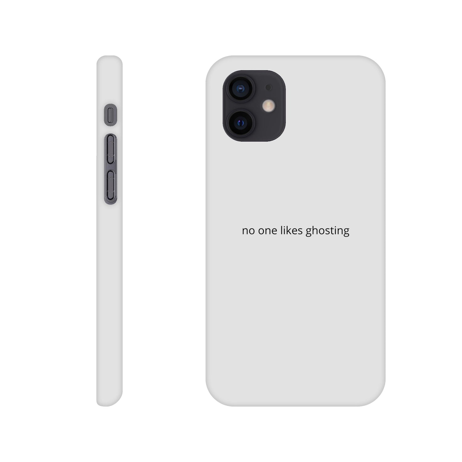 SJOYCE phone case with "no one likes ghosting" print, durable material, designed for smartphone protection and style.