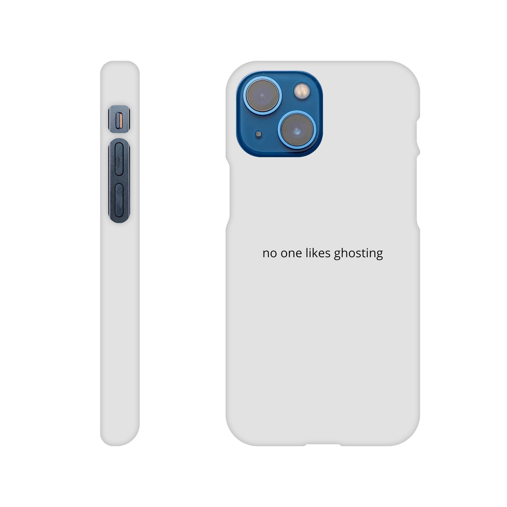 SJOYCE phone case with "no one likes ghosting" print, durable material, designed for smartphone protection and style.