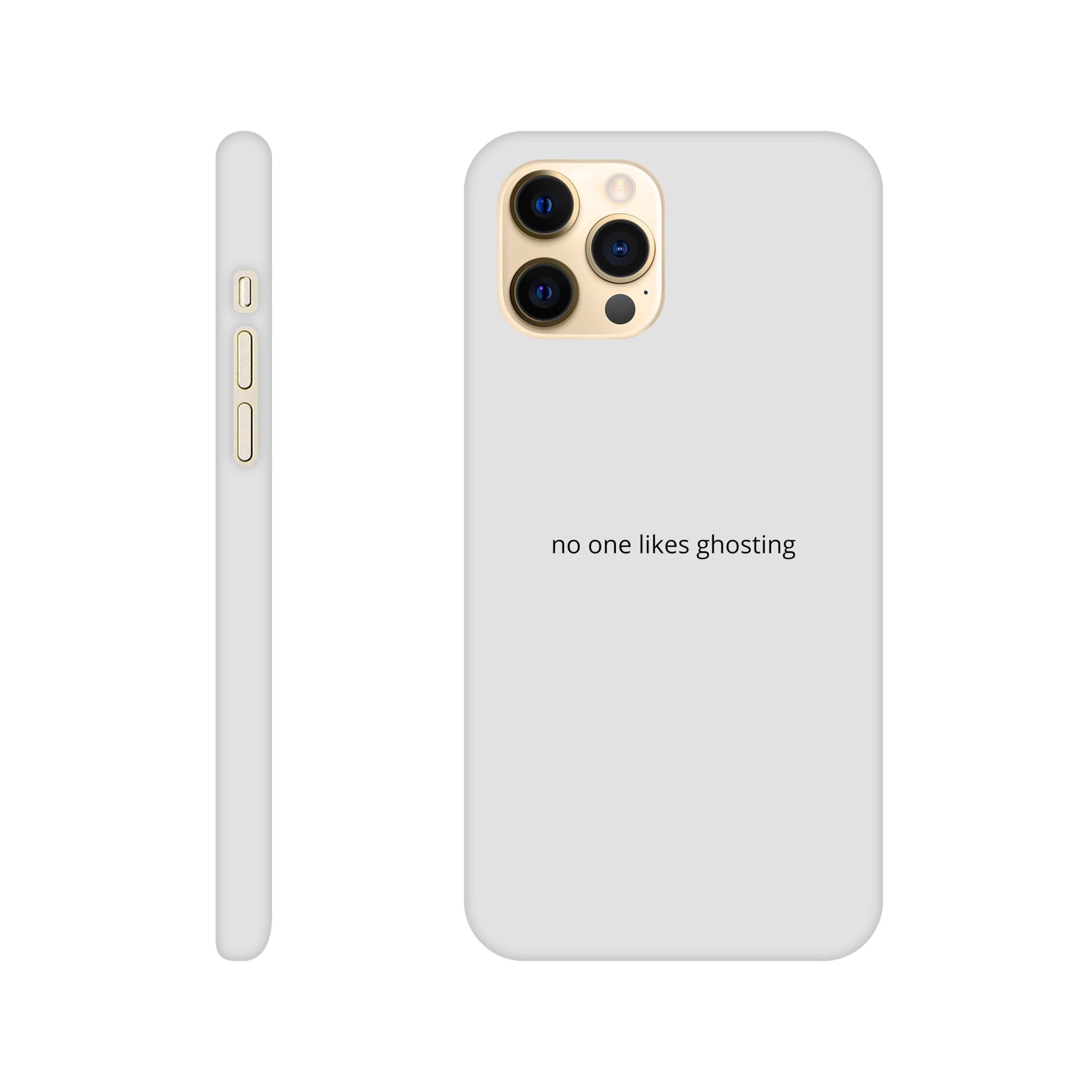 SJOYCE print phone case with "no one likes ghosting" design, durable material, fits smartphone, stylish and protective.
