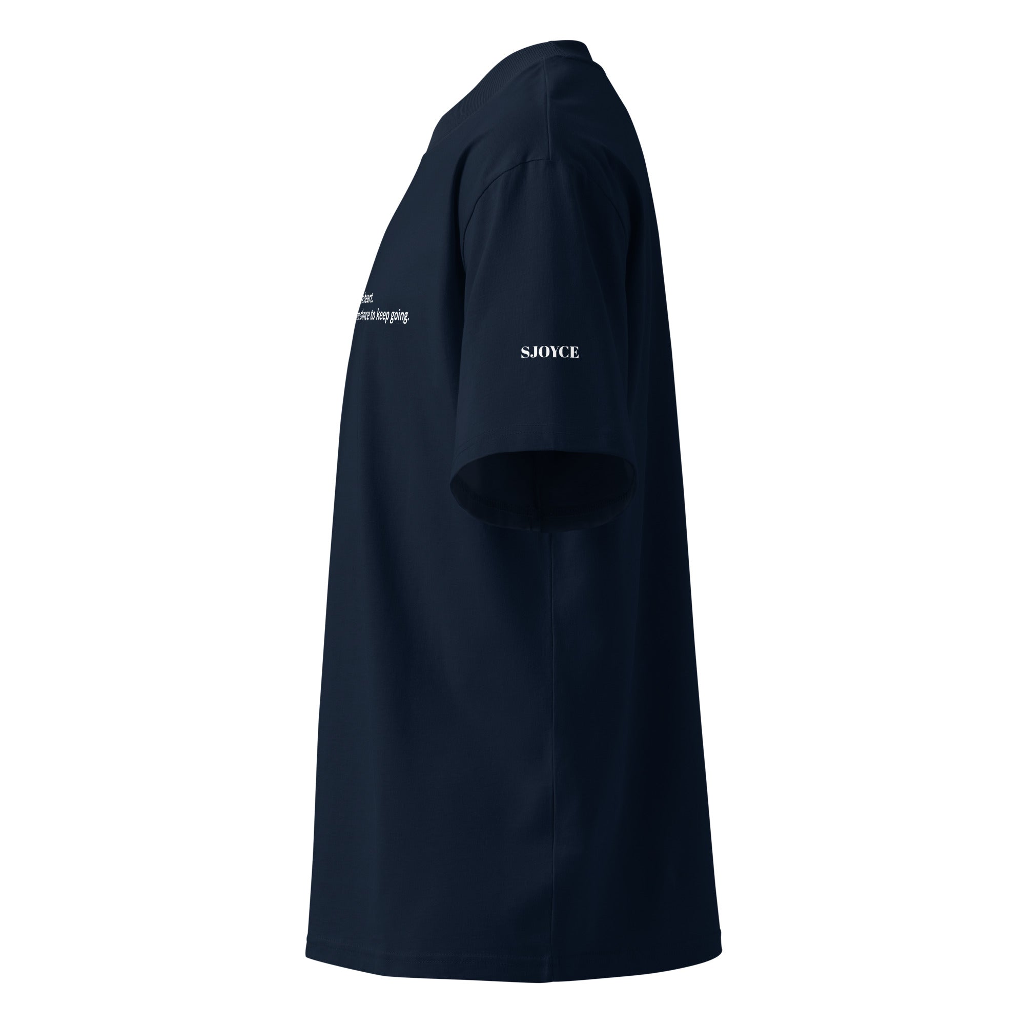 SJOYCE organic oversized high neck t-shirt - Focus is like a heart. 